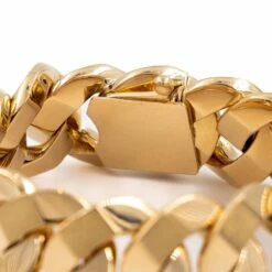 Bracelet Gourmette Maille Imposante En Or Jaune -Castafiore Boutique bracelet gourmette maille imposante en or jaune 903427