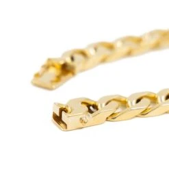 Bracelet Gourmette Maille Plate En Or Jaune -Castafiore Boutique bracelet gourmette maille plate en or jaune 665191