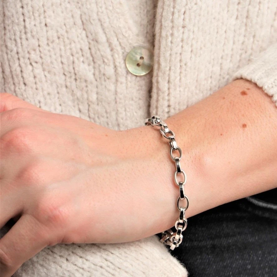 Bracelet Gourmette Maille Spartacus En Or Blanc 2 Bracelet Gourmette Maille Spartacus En Or Blanc – Image 2