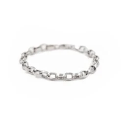 Bracelet Gourmette Maille Spartacus En Or Blanc