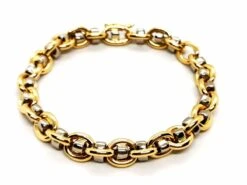 Bracelet Gourmette Ors Jaune Et Blanc