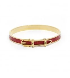 Bracelets HERMÈS Boucle De Ceinture Plaqué Or Et Cuir