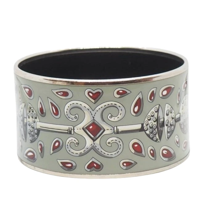 Bracelet Hermès Manchette En Métal Argenté à Décor 3 Bracelet Hermès Manchette En Métal Argenté à Décor – Image 3