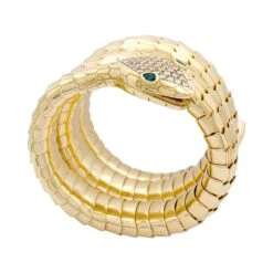 Miller Bracelet ILLARIO, "Serpent",en Or Jaune, Diamant Et Emeraude -Castafiore Boutique bracelet illario serpent en or jaune diamant et emeraude 178122
