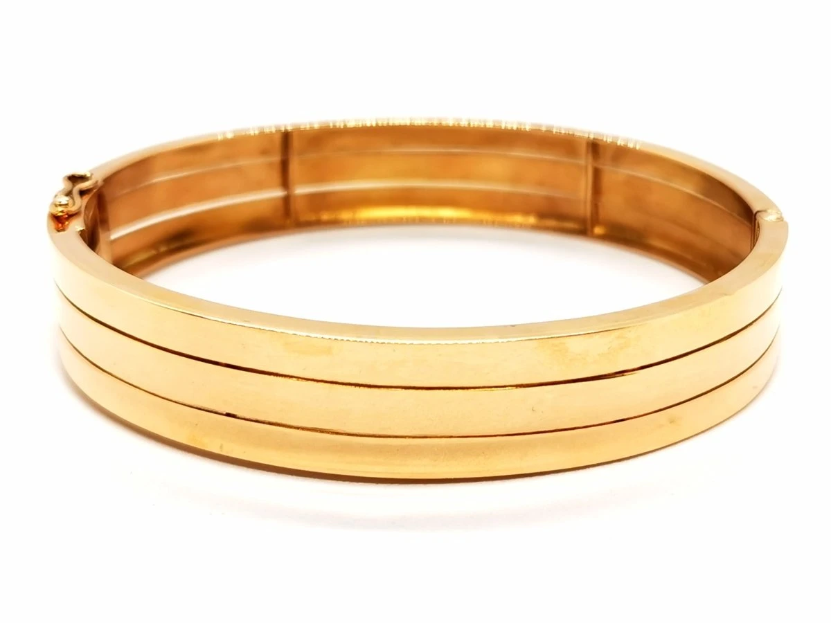 Bracelet Jonc 3 Rangs En Or Jaune 1 Bracelet Jonc 3 Rangs En Or Jaune