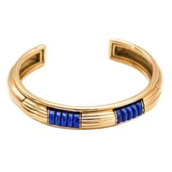 Bracelet Jonc BOUCHERON En Or Jaune Et Lapis Lazuli