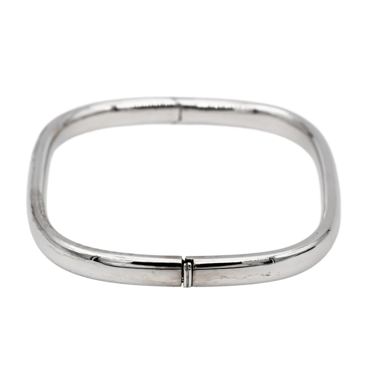 Bracelet Jonc Carré En Or Blanc 4 Bracelet Jonc Carré En Or Blanc – Image 4