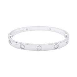 Bracelet Jonc CARTIER "Love" En Or Blanc Et Diamants