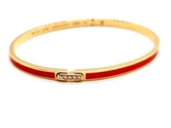 Bracelet Jonc CHAUMET "Liens Evidence" En Or Rose Et Diamants