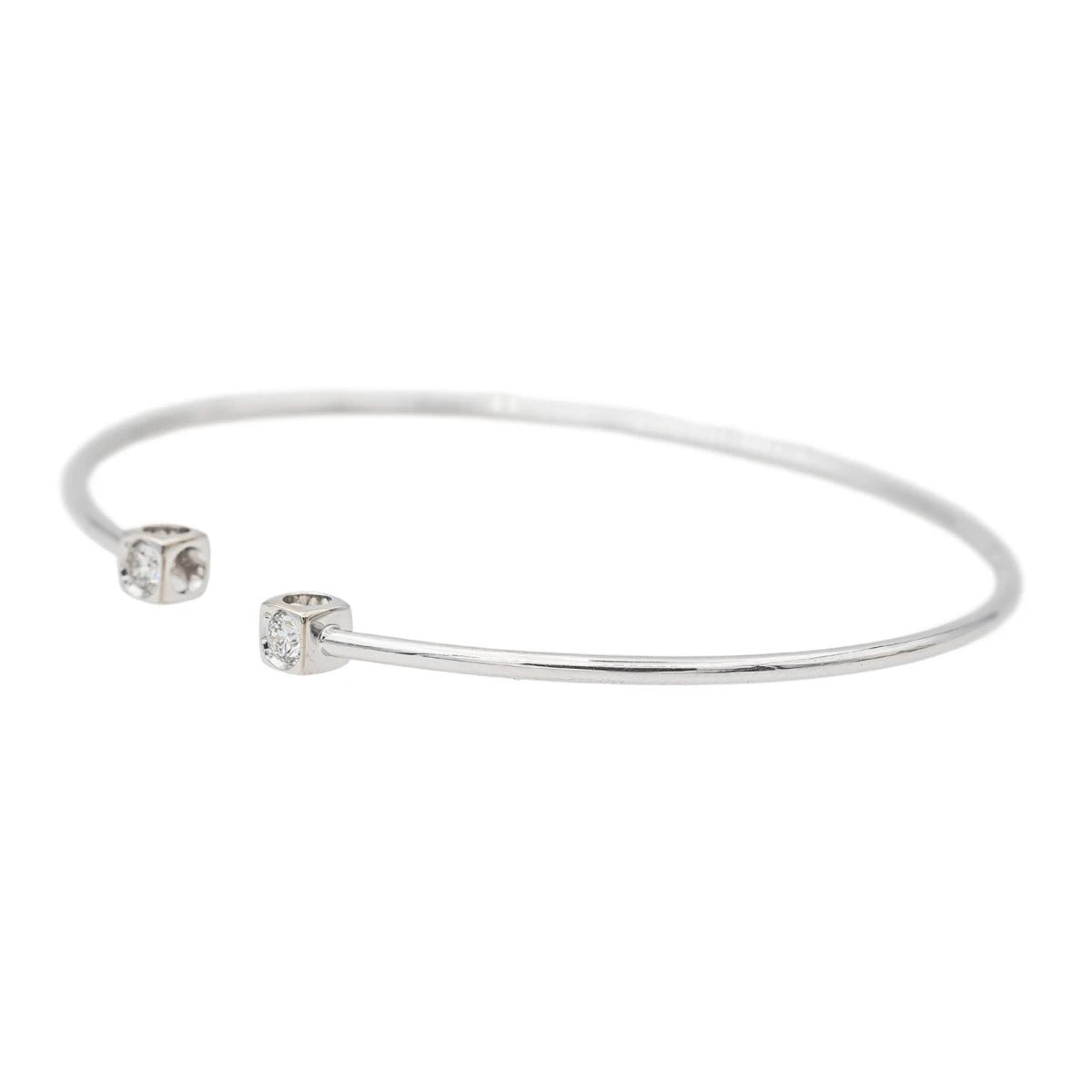 Bracelet Jonc DINH VAN "Le Cube" En Or Blanc Et Diamants 3 Bracelet Jonc DINH VAN "Le Cube" En Or Blanc Et Diamants – Image 3