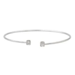 Bracelet Jonc DINH VAN "Le Cube" En Or Blanc Et Diamants