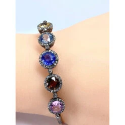 Bracelet Jonc En Or 18 Carats, Multipierres: Saphir,topazes,citrine. Epoque Napoléon III 18 Bracelet Jonc En Or 18 Carats, Multipierres: Saphir,topazes,citrine. Epoque Napoléon III -Castafiore Boutique bracelet jonc en or 18 carats multipierres saphirtopazescitrine epoque napoleon iii 466808