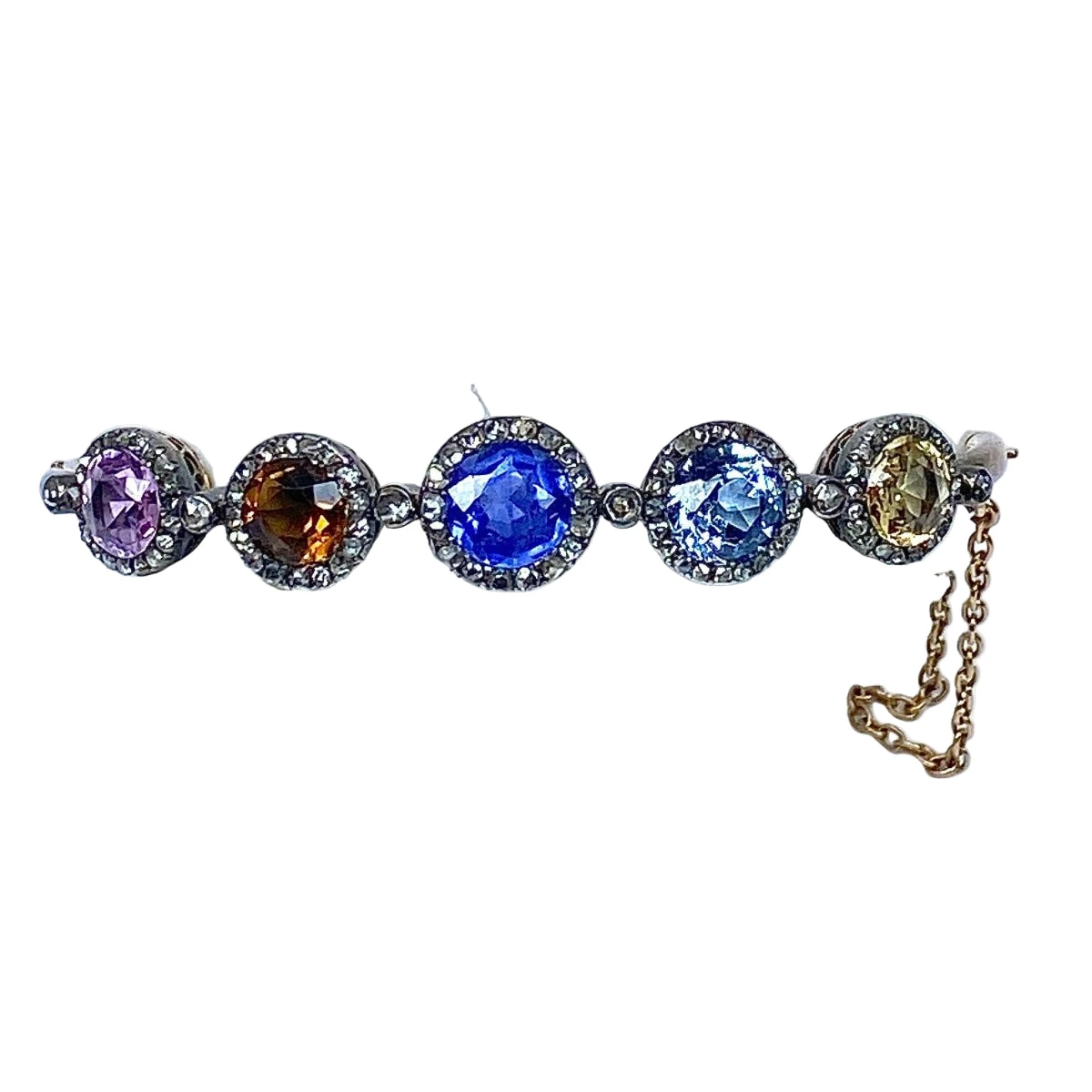 Bracelet Jonc En Or 18 Carats, Multipierres: Saphir,topazes,citrine. Epoque Napoléon III 10 Bracelet Jonc En Or 18 Carats, Multipierres: Saphir,topazes,citrine. Epoque Napoléon III – Image 10