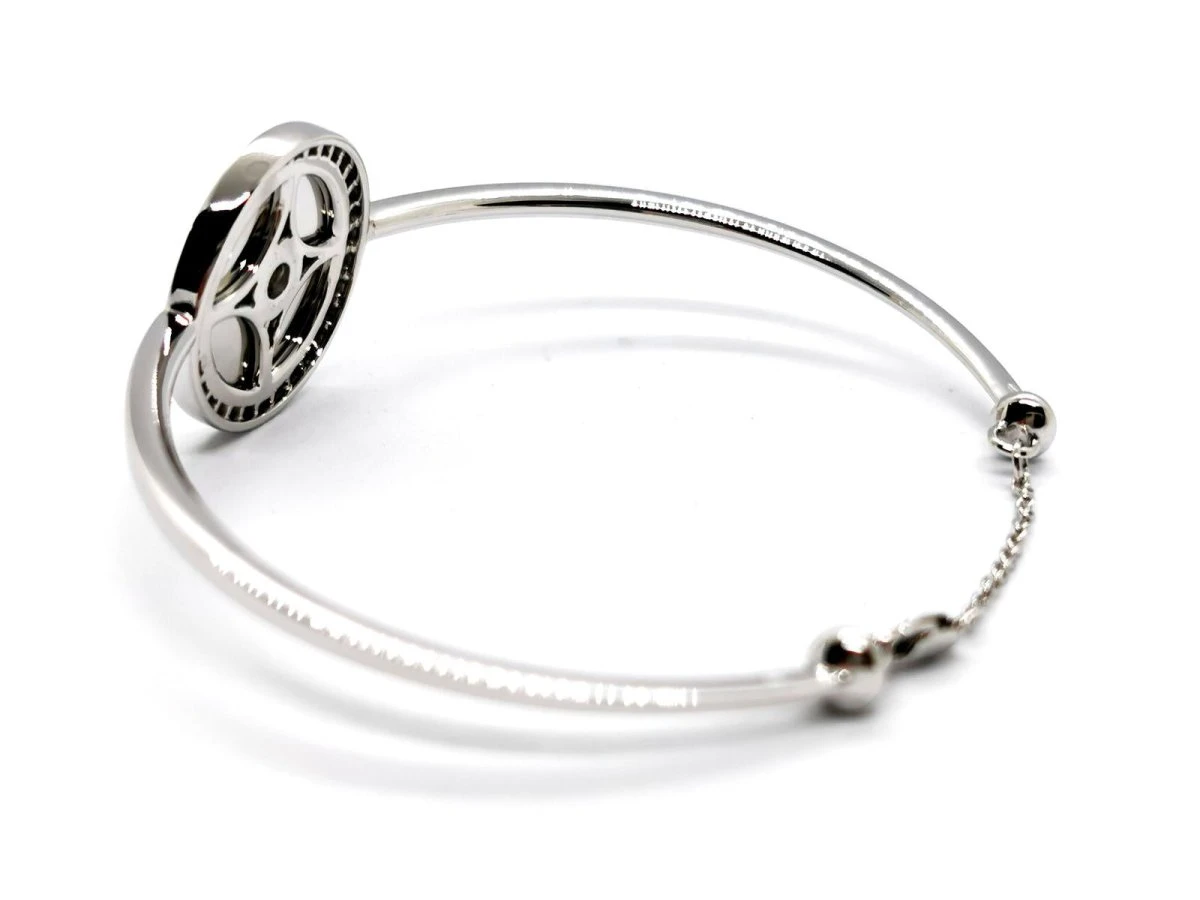 Bracelet Jonc En Or Blanc Et En Diamants 5 Bracelet Jonc En Or Blanc Et En Diamants – Image 5