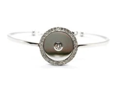 Bracelet Jonc En Or Blanc Et En Diamants