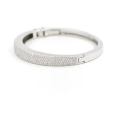 Bracelet Jonc En Or Blanc Pavé Iamant -Castafiore Boutique bracelet jonc en or blanc pave iamant 938175