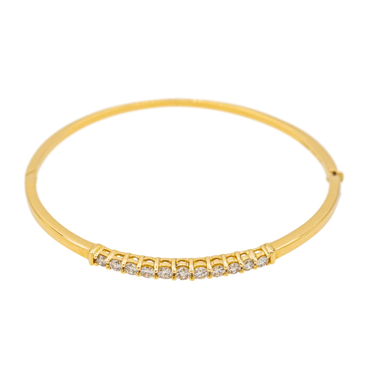 Bracelet Jonc En Or Jaune Et Diamant 3 Bracelet Jonc En Or Jaune Et Diamant – Image 3