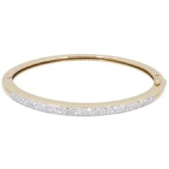 Bracelet Jonc Ouvrant En Or Jaune Et Diamants