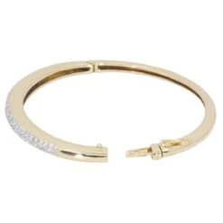 Bracelet Jonc Ouvrant En Or Jaune Et Diamants -Castafiore Boutique bracelet jonc en or jaune et diamants 832623