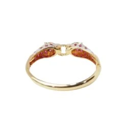 Bracelet Jonc Panthères En Or Jaune, Rubis Et Diamants -Castafiore Boutique bracelet jonc en or jaune rubis et diamants 371600