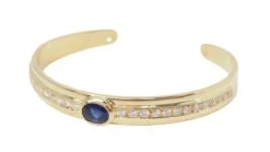 Bracelet Jonc En Or Jaune, Saphir Et Diamants 7 Bracelet Jonc En Or Jaune, Saphir Et Diamants -Castafiore Boutique bracelet jonc en or jaune saphir et diamants 254655