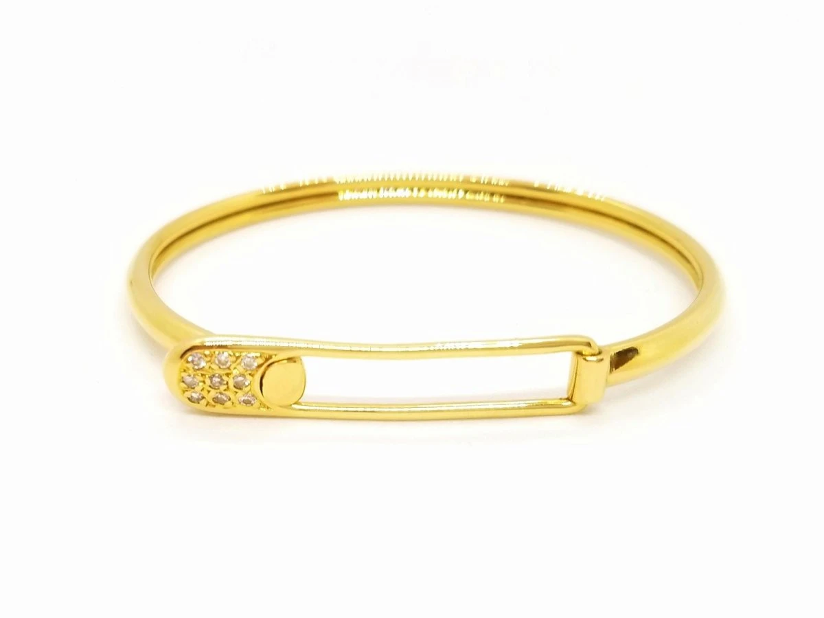 Bracelet Jonc épingle En Or Jaune Et Diamant 5 Bracelet Jonc épingle En Or Jaune Et Diamant – Image 5