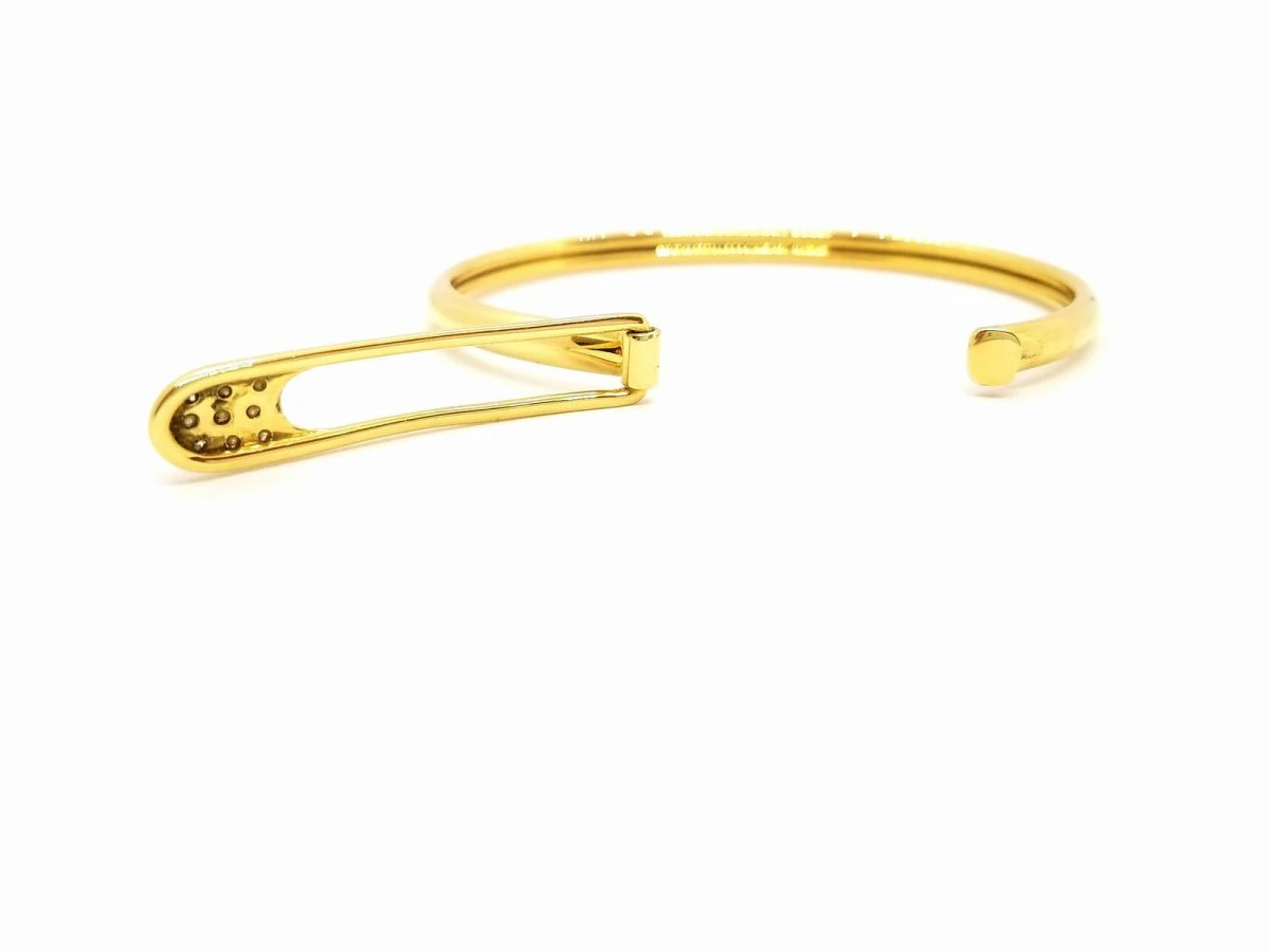 Bracelet Jonc épingle En Or Jaune Et Diamant 2 Bracelet Jonc épingle En Or Jaune Et Diamant – Image 2
