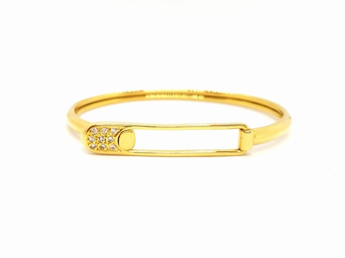 Bracelet Jonc épingle En Or Jaune Et Diamant 1 Bracelet Jonc épingle En Or Jaune Et Diamant