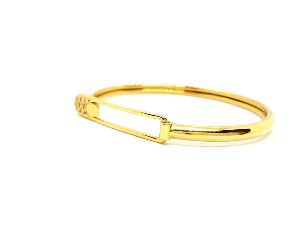 Bracelet Jonc épingle En Or Jaune Et Diamant 7 Bracelet Jonc épingle En Or Jaune Et Diamant – Image 7