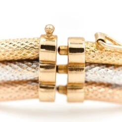 Bracelet Jonc Ondulé En Ors Jaune, Blanc Et Rose -Castafiore Boutique bracelet jonc ondule en ors jaune blanc et rose 667968