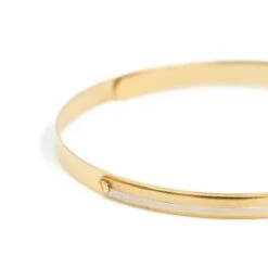 Bracelet Jonc Ouvert En Ors Jaune Et Blanc -Castafiore Boutique bracelet jonc ouvert en ors jaune et blanc 802332