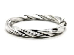 Bracelet Jonc Torsadé En Or Blanc