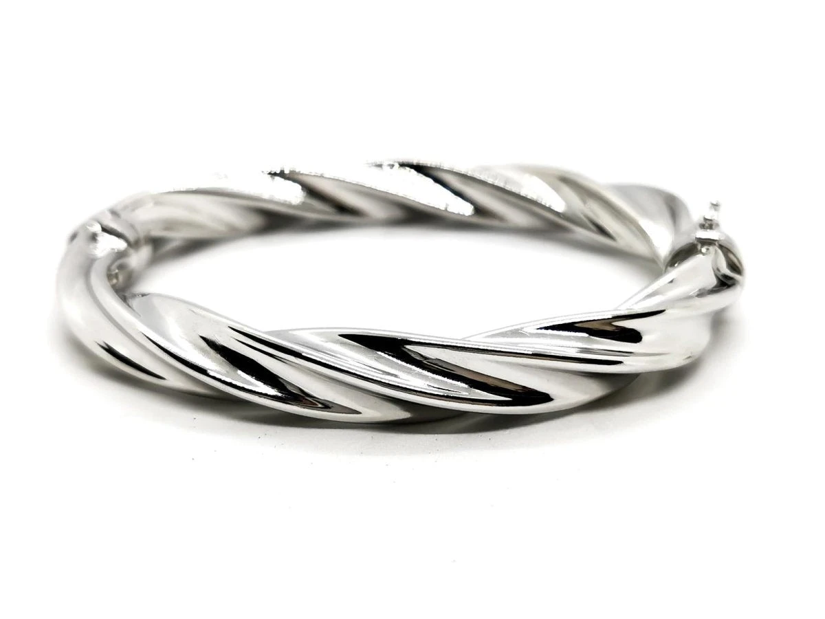 Bracelet Jonc Torsadé En Or Blanc 1 Bracelet Jonc Torsadé En Or Blanc