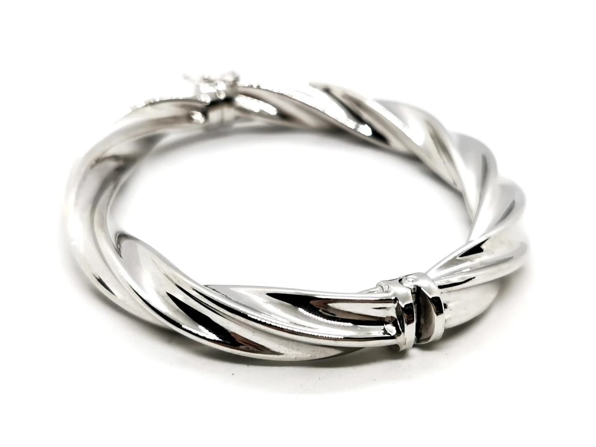 Bracelet Jonc Torsadé En Or Blanc 5 Bracelet Jonc Torsadé En Or Blanc – Image 5