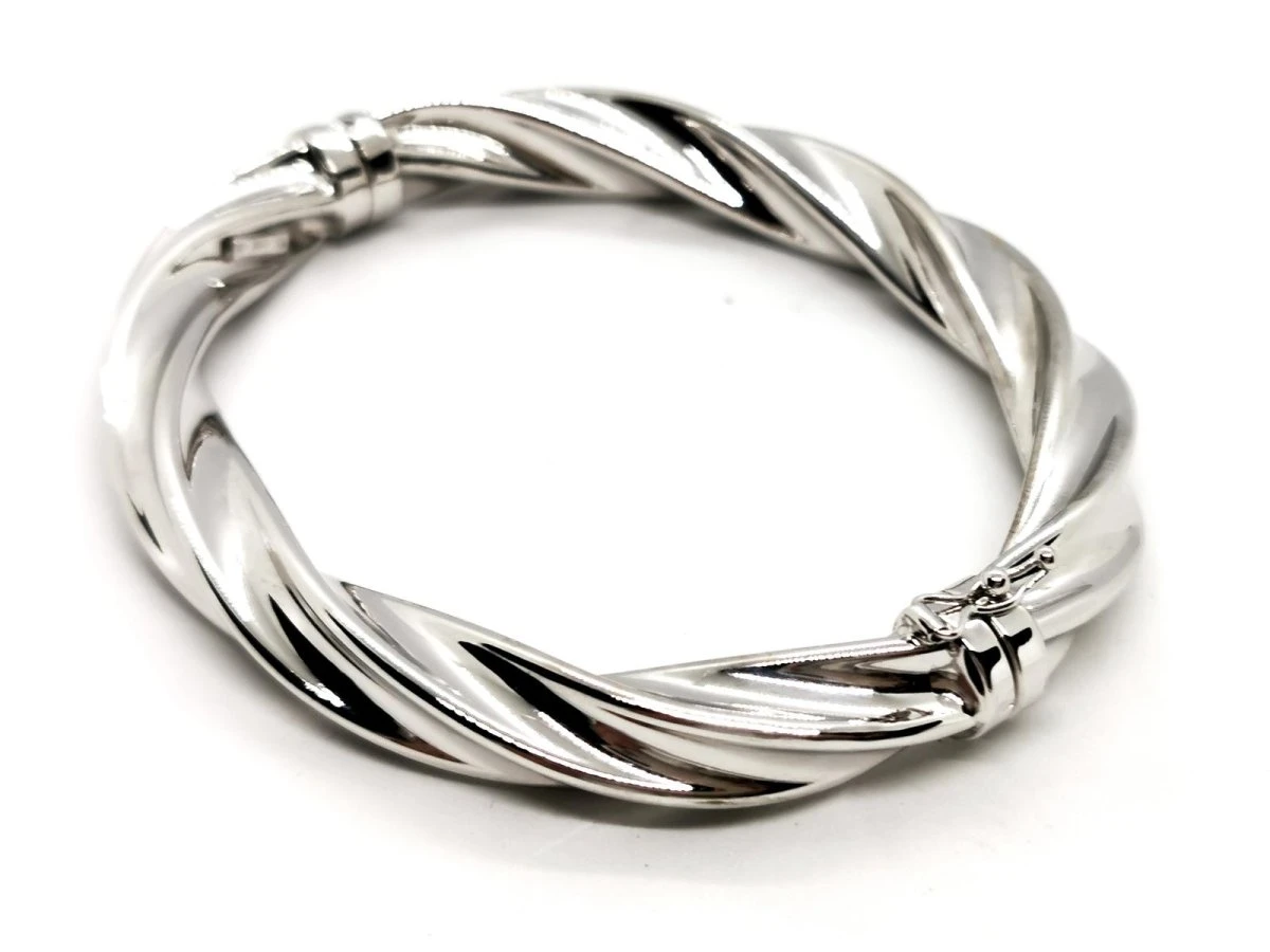 Bracelet Jonc Torsadé En Or Blanc 7 Bracelet Jonc Torsadé En Or Blanc – Image 7