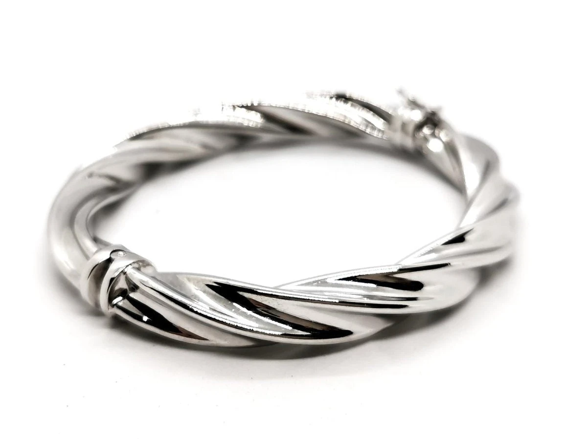 Bracelet Jonc Torsadé En Or Blanc 3 Bracelet Jonc Torsadé En Or Blanc – Image 3