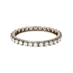Bracelet Jonc En Or, Argent Et Diamants