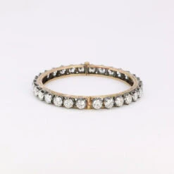 Bracelet Jonc En Or, Argent Et Diamants 23 Bracelet Jonc En Or, Argent Et Diamants -Castafiore Boutique bracelet jonc vintage or argent diamants 12 ct 207995