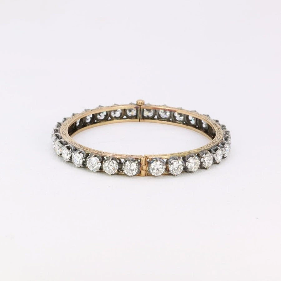 Bracelet Jonc En Or, Argent Et Diamants 11 Bracelet Jonc En Or, Argent Et Diamants – Image 11