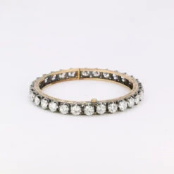 Bracelet Jonc En Or, Argent Et Diamants 22 Bracelet Jonc En Or, Argent Et Diamants -Castafiore Boutique bracelet jonc vintage or argent diamants 12 ct 322915