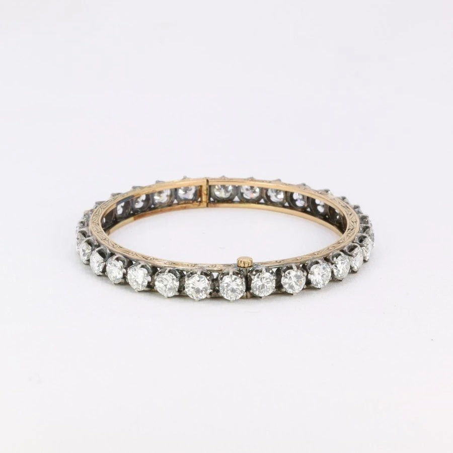 Bracelet Jonc En Or, Argent Et Diamants 10 Bracelet Jonc En Or, Argent Et Diamants – Image 10