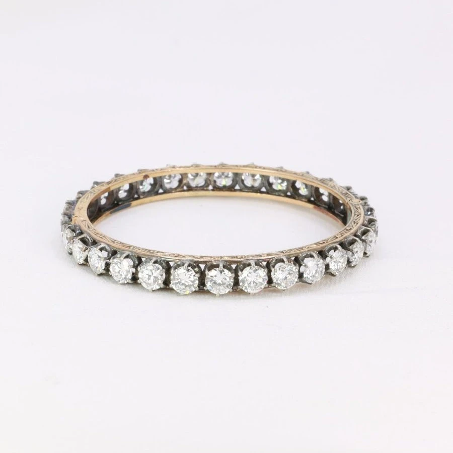 Bracelet Jonc En Or, Argent Et Diamants 5 Bracelet Jonc En Or, Argent Et Diamants – Image 5