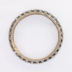 Bracelet Jonc En Or, Argent Et Diamants 18 Bracelet Jonc En Or, Argent Et Diamants -Castafiore Boutique bracelet jonc vintage or argent diamants 12 ct 456591