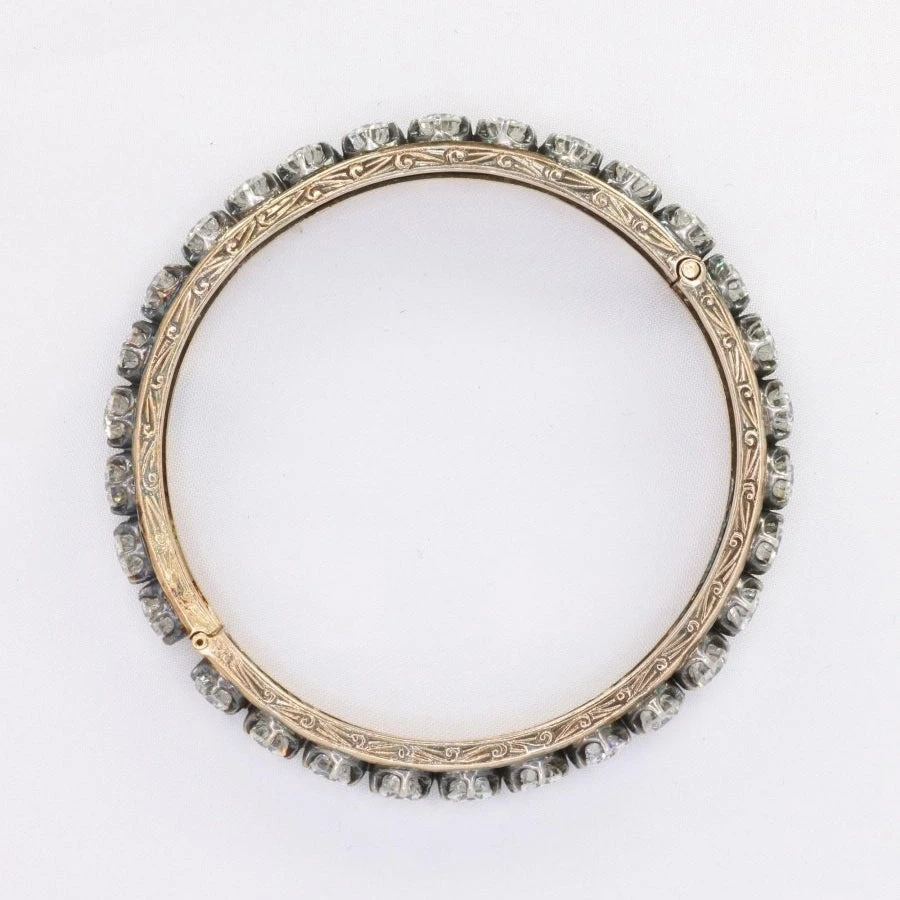 Bracelet Jonc En Or, Argent Et Diamants 6 Bracelet Jonc En Or, Argent Et Diamants – Image 6