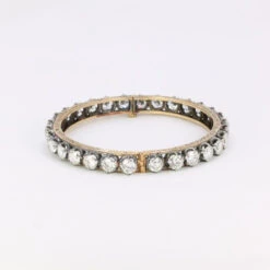 Bracelet Jonc En Or, Argent Et Diamants 16 Bracelet Jonc En Or, Argent Et Diamants -Castafiore Boutique bracelet jonc vintage or argent diamants 12 ct 546034