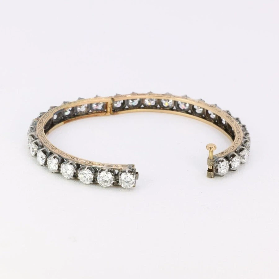 Bracelet Jonc En Or, Argent Et Diamants 9 Bracelet Jonc En Or, Argent Et Diamants – Image 9