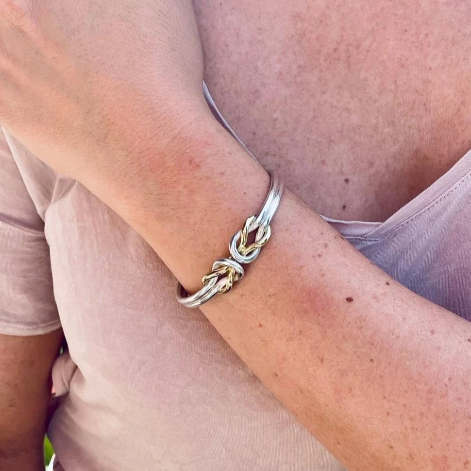 Bracelet Jonc Ouvert ZOLOTAS En Or Jaune Et Argent 2 Bracelet Jonc Ouvert ZOLOTAS En Or Jaune Et Argent – Image 2