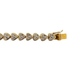 Bracelet Ligne Coeurs En Or Jaune Et Diamants -Castafiore Boutique bracelet ligne coeurs en or jaune et diamants 710297