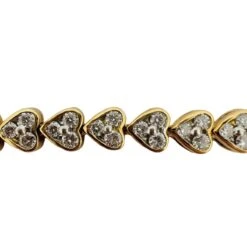 Bracelet Ligne Coeurs En Or Jaune Et Diamants -Castafiore Boutique bracelet ligne coeurs en or jaune et diamants 942956
