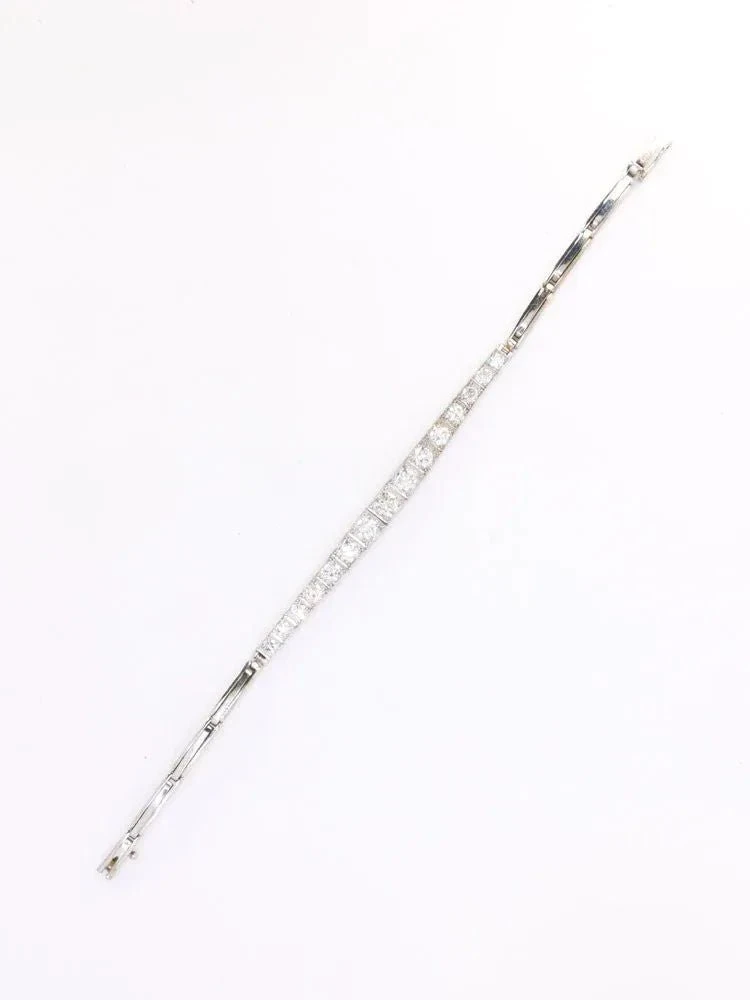 Bracelet Ligne Diamants Or Blanc Platine 9 Bracelet Ligne Diamants Or Blanc Platine – Image 9